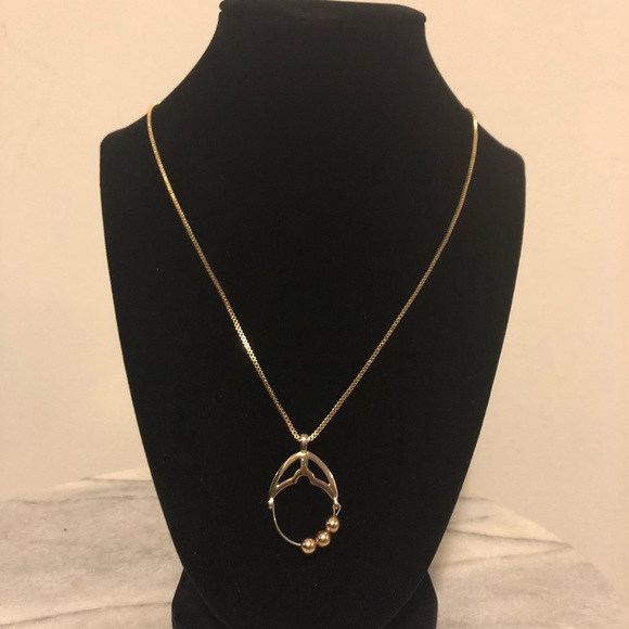 🌕Citation Gold tone necklace with gold tone beads - Picture 3 of 6